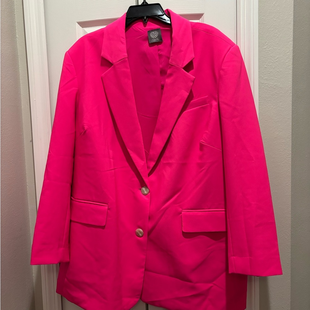 Vince Camuto Hot Pink Blazer with Notched Lapels